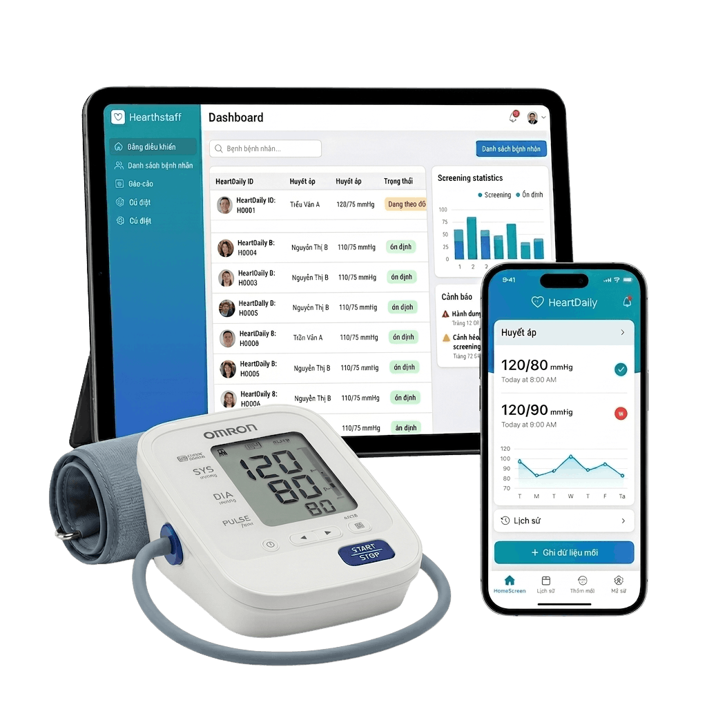 HeartDaily - Mobile app và web dashboard